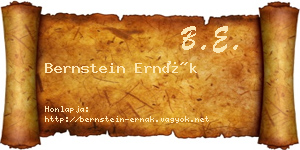 Bernstein Ernák névjegykártya
